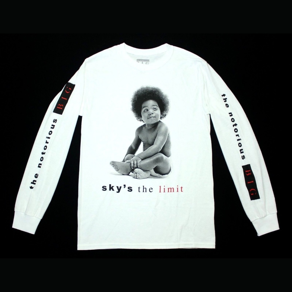 NOTORIOUS BIG White Long Sleeve Tee Skys The Limit